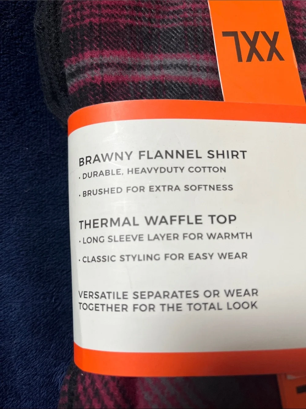 Jachs Two-Pack: Pink Plaid Flannel & Black Waffle Thermal (XXL)
